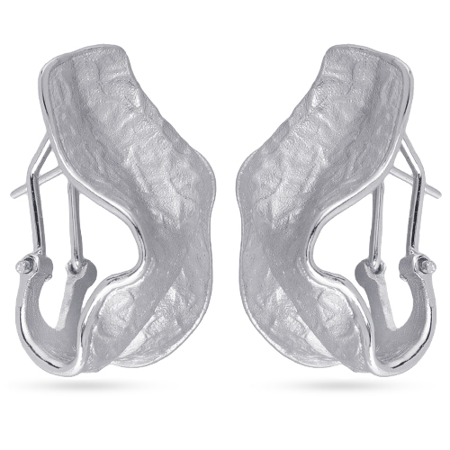 Серьги Дюна (покрытие матовый родий)