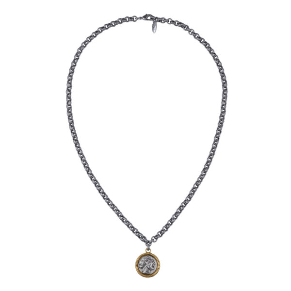 Кулон Афродита (монета 2.5см; античное золото, античное серебро) 60см