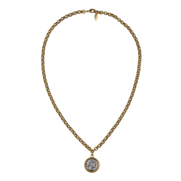 Кулон Афродита (монета 2.5см; античное золото, античное серебро) 60см