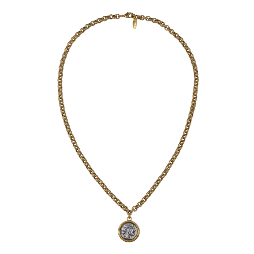 Серьги Афродита (монета 2см; античное золото, античное серебро)