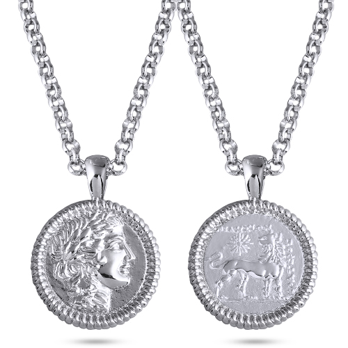 Кулон Афродита (монета 4см; покрытие палладий с патиной) 90см