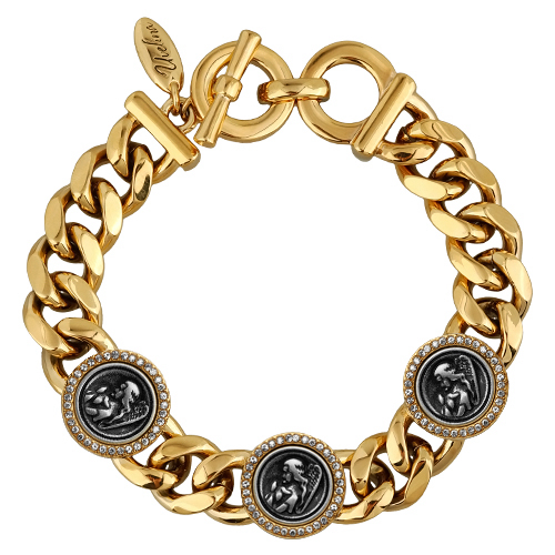 Пусеты Ангел  (кристаллы SW;  покрытие золото,  античное серебро)