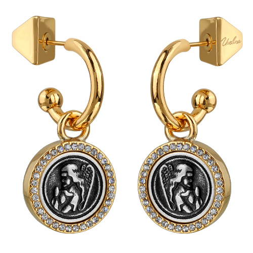 Серьги Ангел (кристаллы SW; покрытие золото, античное серебро)