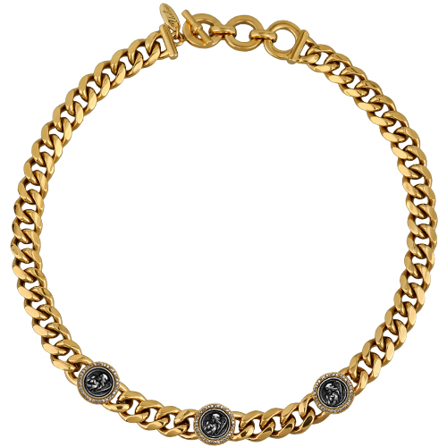 Колье Ангел (кристаллы SW; покрытие золото, античное серебро) 43-48см