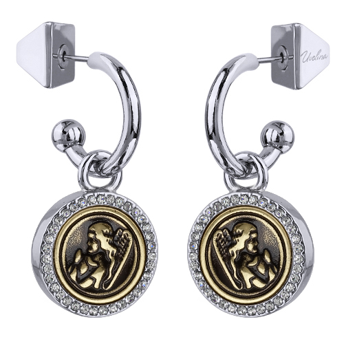 Серьги Ангел (кристаллы SW; покрытие родий, античное золото)