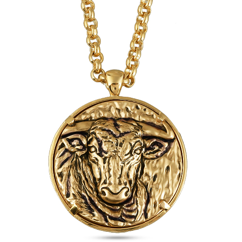 Кулон Телец (покрытие золото, античное золото) 95см