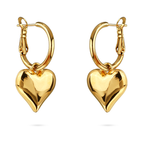 Серьги Сердцебиение (покрытие золото 1, 6см)