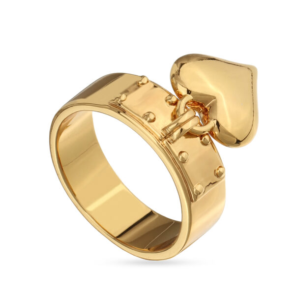 Кольцо Сердцебиение (покрытие золото)