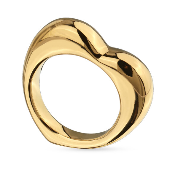 Кольцо Сердцебиение (покрытие золото)
