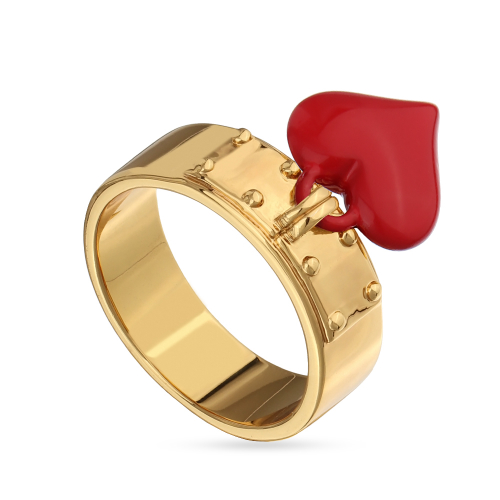 Серьги Сердцебиение (эмаль красная; покрытие золото 1.6см)