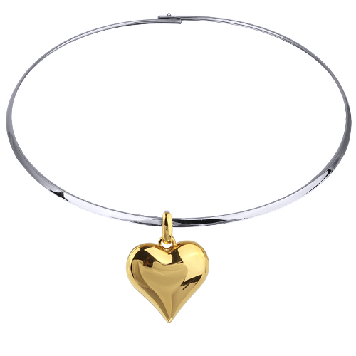 Колье-чокер Сердцебиение (покрытие золото, родий) 42см