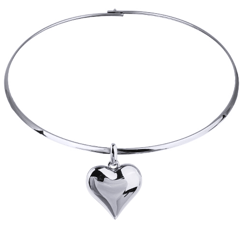 Колье-чокер Сердцебиение (покрытие родий) 42см