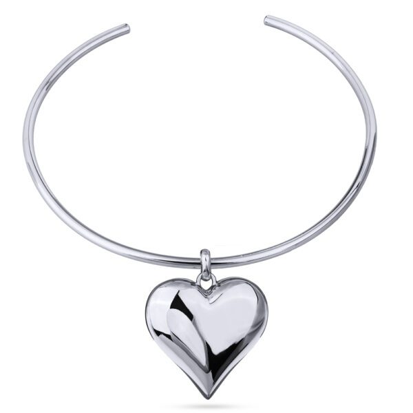 Колье-чокер Сердцебиение (покрытие родий) 42см