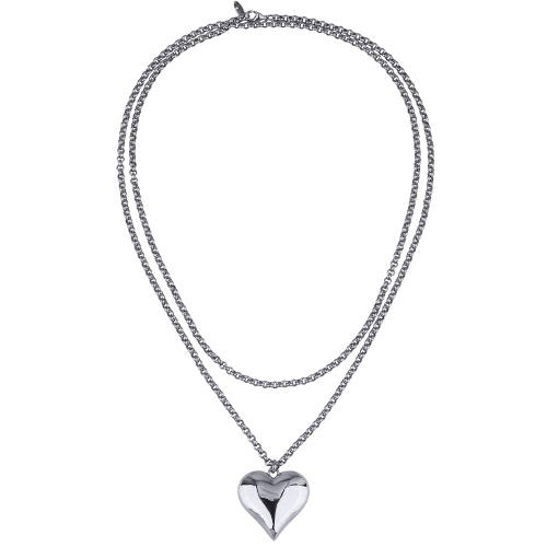 Кулон Сердцебиение (покрытие родий) 140см