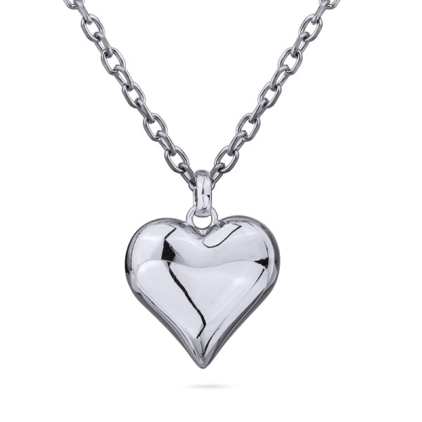 Кулон Сердцебиение (покрытие родий) 95см