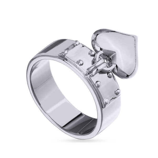 Кольцо Сердцебиение (покрытие родий)