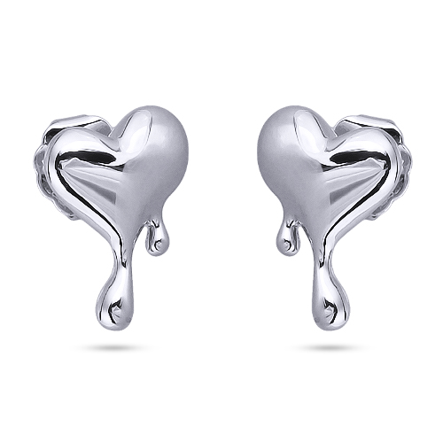 Серьги Оттепель (покрытие родий)