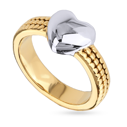 Кольцо Сердцебиение (покрытие золото, родий)