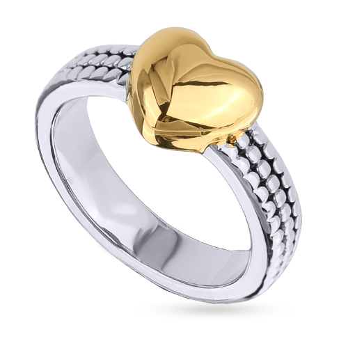 Кольцо Сердцебиение (покрытие родий, золото)