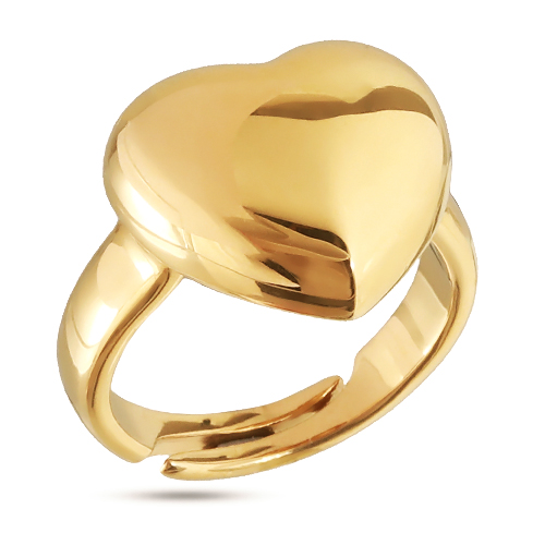 Кольцо Сердцебиение (покрытие золото)