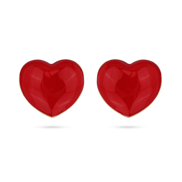 Серьги Сердцебиение (эмаль красная; покрытие золото)