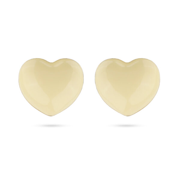 Серьги Сердцебиение (эмаль сливочное масло; покрытие золото)