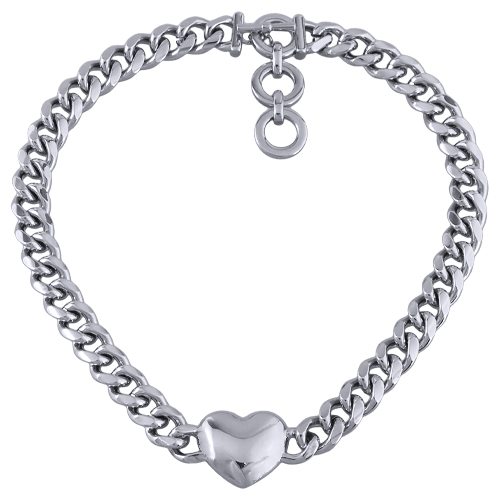 Колье Сердцебиение (покрытие родий) 41-45см