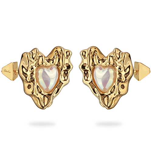 Серьги Страсть (смола белая; покрытие золото)