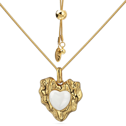 Кулон Страсть (смола белая; покрытие золото) 85см