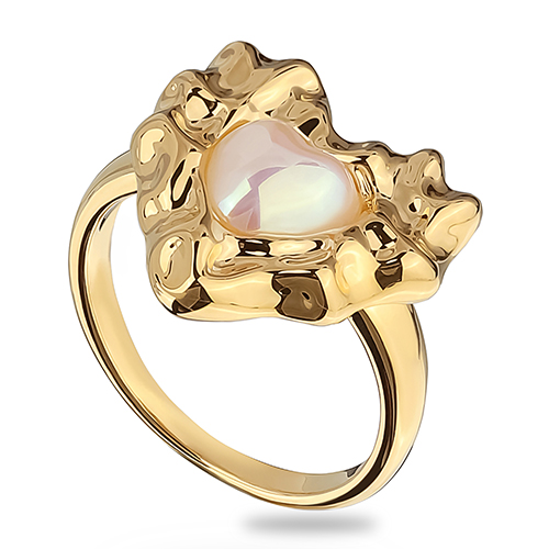 Кольцо Страсть (смола белая; покрытие золото)