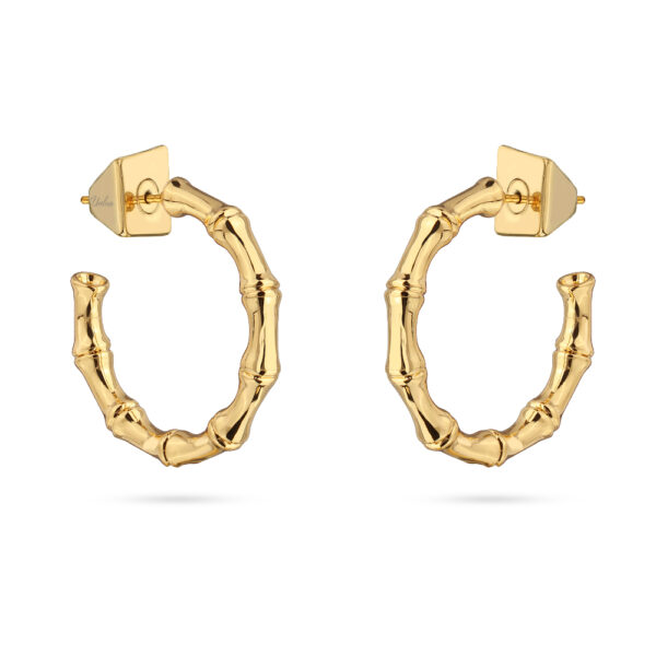 Серьги Бамбук (2.5см; покрытие золото)