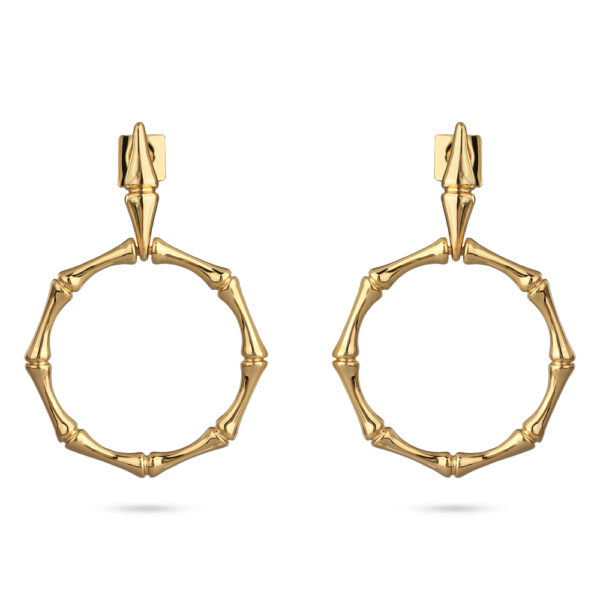 Серьги Бамбук (покрытие золото)