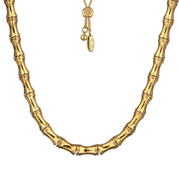 Колье Бамбук (покрытие золото) 70см