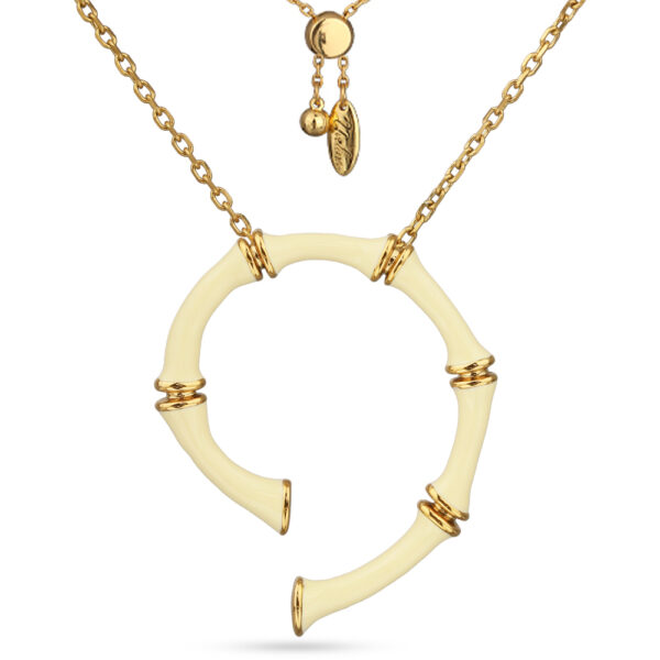 Кулон Бамбук (эмаль сливочное масло; покрытие золото) 70см