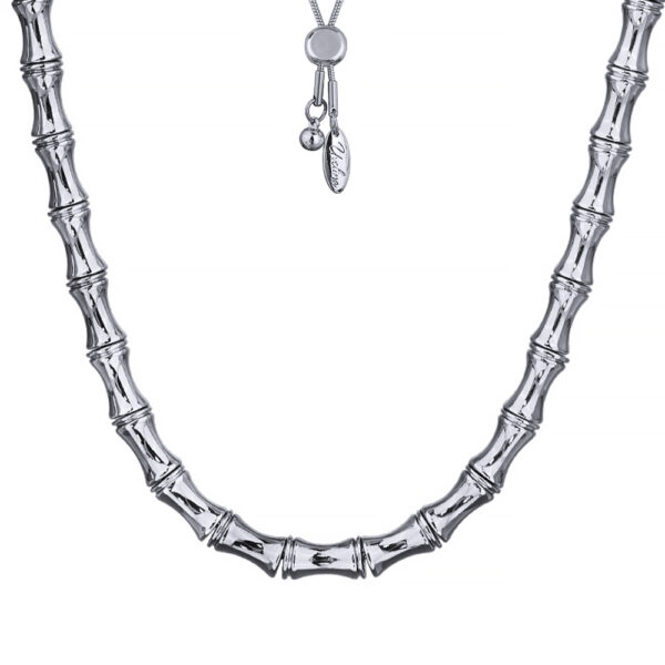 Колье Бамбук (покрытие родий) 70см