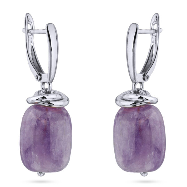 Серьги  (аметист фиолетовый 15мм;  покрытие родий)