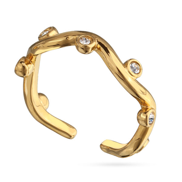 Кольцо Просекко (кристаллы SW белые; покрытие золото)