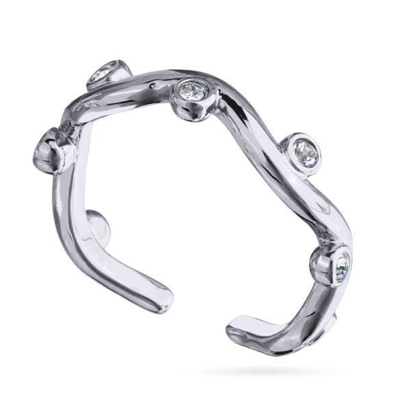 Кольцо Просекко (кристаллы SW белые; покрытие родий)