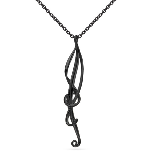 Кулон Узоры (покрытие черный родий) 85-90см