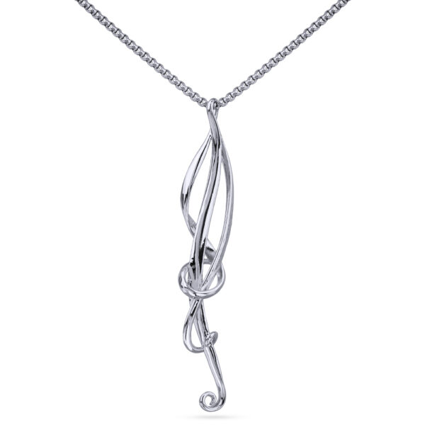 Кулон Узоры (покрытие родий) 85-90см