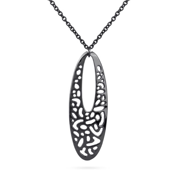 Кулон Узоры (покрытие черный родий) 85-90см