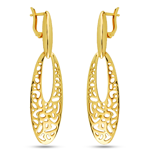 Серьги Узоры  (покрытие золото)