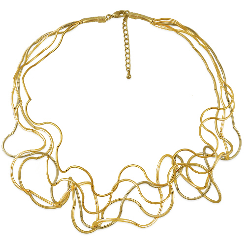 Колье Паутина (5 нитей; покрытие золото) 55-60см