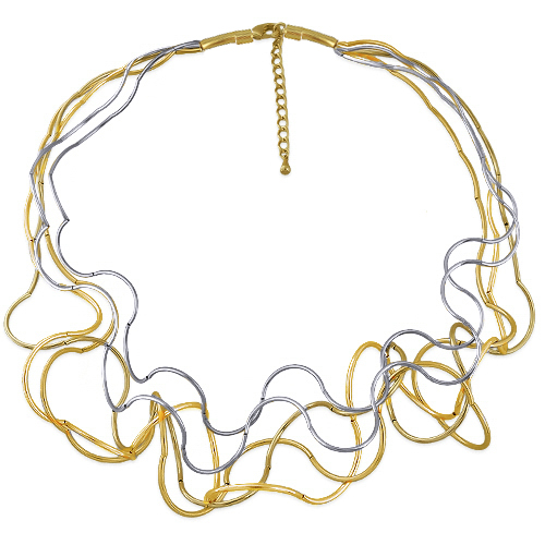 Колье Паутина (5 нитей; покрытие золото, родий) 55-60см