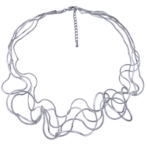 Колье Паутина (5 нитей; покрытие родий) 55-60см