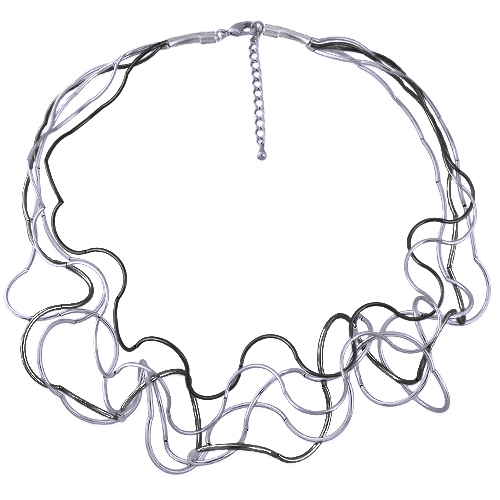 Колье Паутина (5 нитей; покрытие родий, черный родий) 55-60см