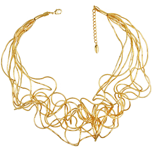 Колье Паутина (10 нитей; покрытие золото) 55-60см