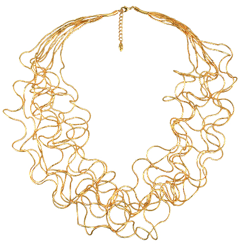 Колье Паутина (10 нитей; покрытие золото) 90-95см