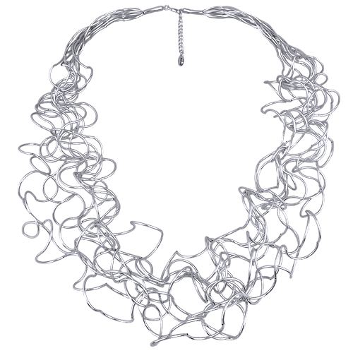 Колье Паутина (10 нитей; покрытие родий) 90-95см