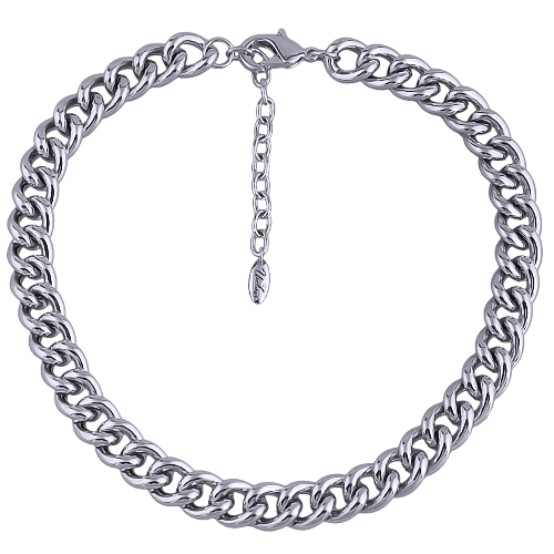 Колье (звено 13мм; покрытие родий) 41-48см